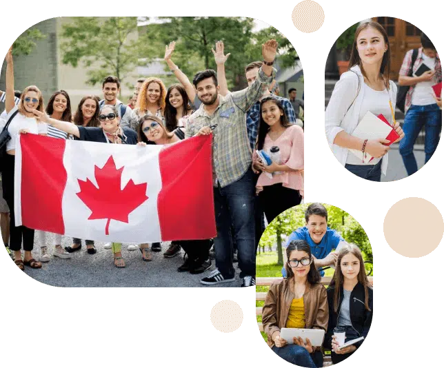 Students with Canadian flag